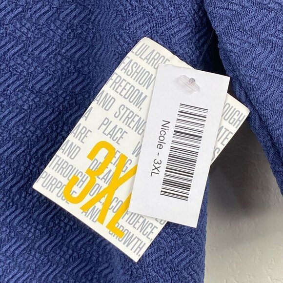 Lularoe Women's Blue Textured Stretch Fit and Flare Half Sleeve Nicole Dress 3XL - Picture 5 of 5